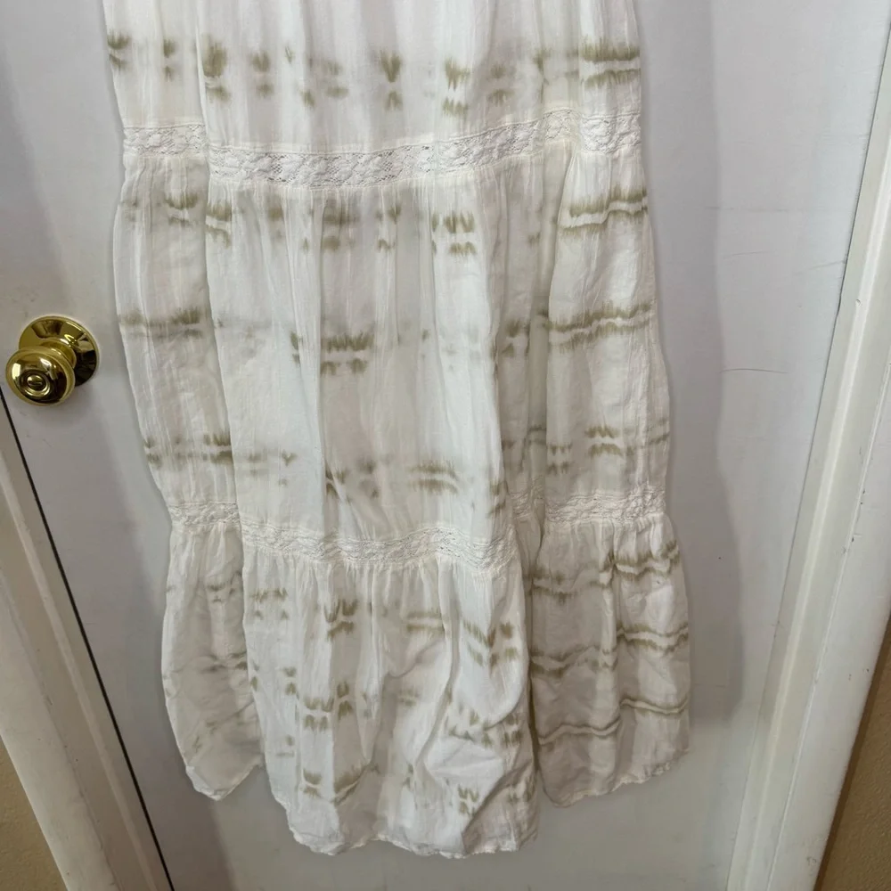 Aerie Tie Dye White Maxi Dress